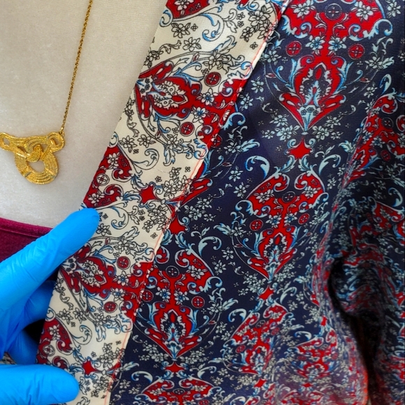 Taylor & Sage Chiffon Printed Flyaway Kimono sz L - Picture 3 of 9